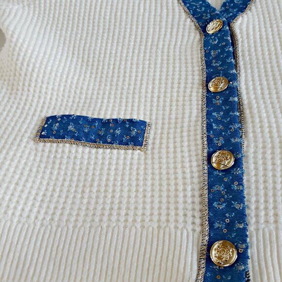 NWT! NANETTE LEPORE Tweed LUXURY CARDIGAN SWEATER - Picture 8 of 9